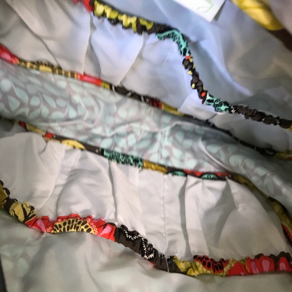 VERA BRADLEY Floral Cotton Satchel Bag Travel Purse Cosmetic Pockets Duffle Zip - Picture 10 of 12